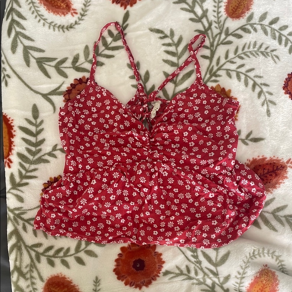 Floral Red Women's Top